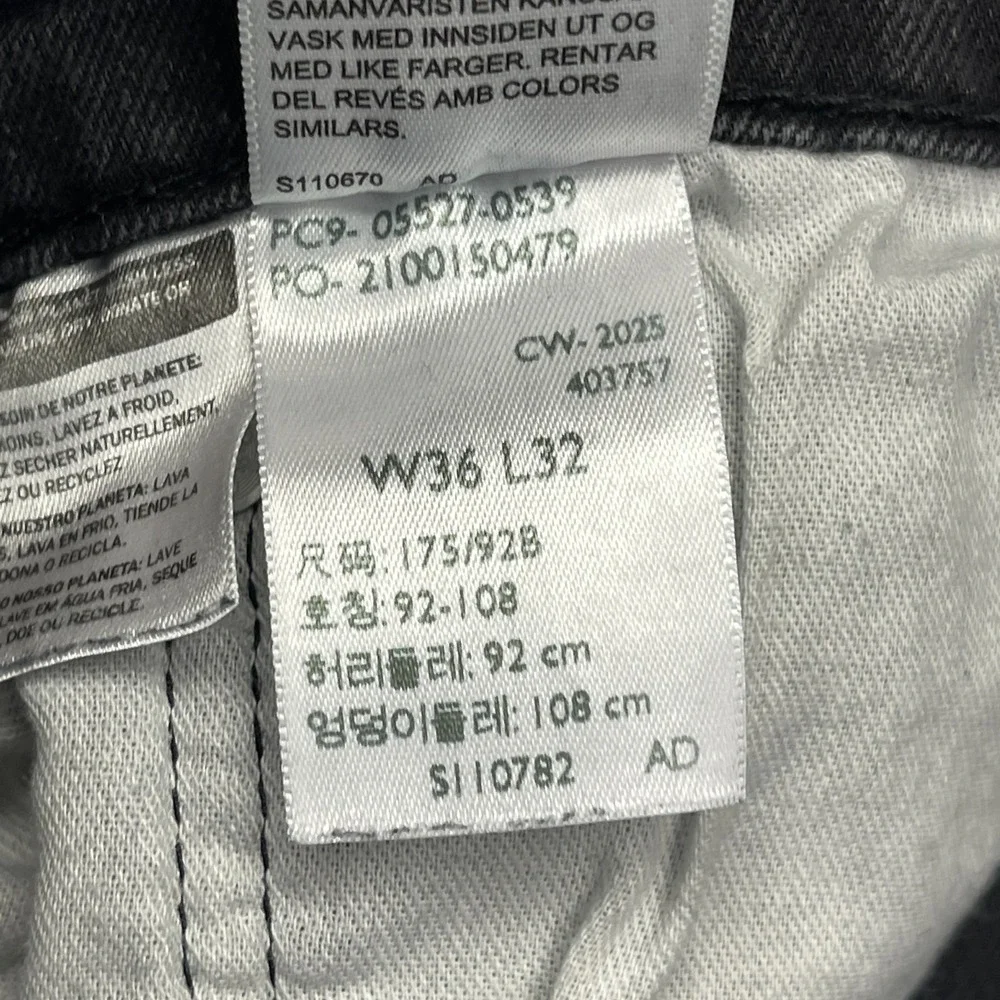 Levi's Jeans Mens 36x32 (34x30) Black Denim 527 Dark Wash Stretch Slim Bootcut